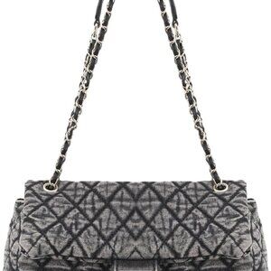 Retro Denim Purses for Women Quilted Shoulder Bag with Chain Strap and Flap,Over